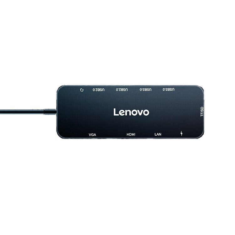 Sovitin Lenovo 36004372 11in1 Type-C Sisään HDMI VGA PD 1000mbps SD/TF AUX 3.5mm 2USB3.0 2USB2.0 för HUAWEI Mate40/P50 Samsung S20 hinta ja tiedot | Adapterit | hobbyhall.fi