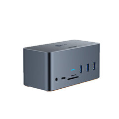 Sovitin Lecoo LKC1313H 17in1 Type-C Sisään 2USB2.0 3USB3.0 1000mbps 2HDMI VGA SD/TF 3PD SSD för HUAWEI Mate40/P50 Samsung S20 hinta ja tiedot | Adapterit | hobbyhall.fi