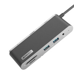 Sovitin ANKER A8382 8in1 Type-C Sisään PD100W HDMI 1000mbps SD/TF USB-A3.2 AUX 3.5mm för HUAWEI Mate40/P50 Samsung S20 hinta ja tiedot | Adapterit | hobbyhall.fi