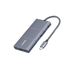 Sovitin ANKER A8366 6in1 Type-C Sisään HDMI SD/MicroSD PD100W 2USB3.1 AUX 3.5mm för HUAWEI Mate40/P50 Samsung S20 hinta ja tiedot | Adapterit | hobbyhall.fi