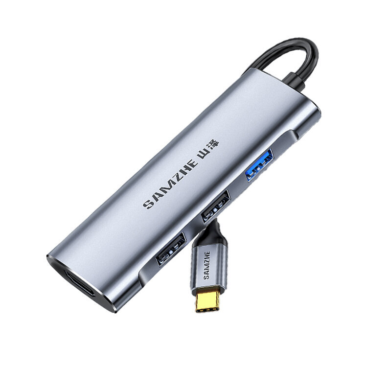 Sovitin SAMZHE TH-01 4in1 Type-C Sisään 2USB2.0 USB3.0 HDMI för HUAWEI Mate40/P50 Samsung S20 hinta ja tiedot | Adapterit | hobbyhall.fi