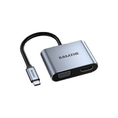 Sovitin SAMZHE DK-HV4 4in1 Type-C Sisään HDMI VGA USB2.0 PD100W för HUAWEI Mate40/P50 Samsung S20 hinta ja tiedot | Adapterit | hobbyhall.fi