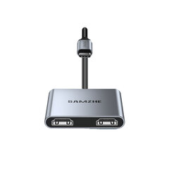 Sovitin SAMZHE DK-H4 4in1 Type-C Sisään 2HDMI USB2.0 PD100W för HUAWEI Mate40/P50 Samsung S20 hinta ja tiedot | Adapterit | hobbyhall.fi