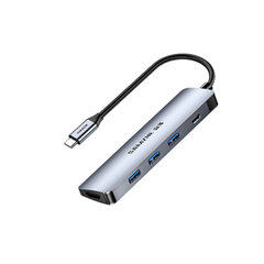 Sovitin SAMZHE TC-K5 5in1 Type-C Sisään HDMI 3USB3.0 PD100W för HUAWEI Mate40/P50 Samsung S20 hinta ja tiedot | Adapterit | hobbyhall.fi