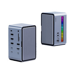 Sovitin Kannettava kiintolevy Hagibis U100 Type-C Sisään HDMI M.2 RGB SD/TF USB-C USB3.1 USB3.0 USB2.0 AUX 3.5mm PD för HUAWEI Mate40/P50 Samsung S20 hinta ja tiedot | Adapterit | hobbyhall.fi