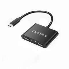 Sovitin LinkStone C318F 4in1 Type-C Sisään PD 2HDMI USB3.0 Type-C för HUAWEI Mate40/P50 Samsung S20 hinta ja tiedot | Adapterit | hobbyhall.fi