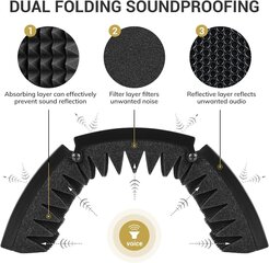 Tonor -mikrofonin pop -suodatin, jolla on absorboiva vaahtokerroksen äänenvaimennusmikrofonisolaationäyttö Säädettävä MIC -eristyssuoja, laulujen tallennuspaneeli, tuulilasin tuulilasin tuulilasin tuulensuojaus hinta ja tiedot | Mikrofonit | hobbyhall.fi