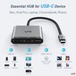 USB C HDMI -sovitin 3 in 1, UNI USB-C-monisovitteri, tukee 100 W: n latausta, 4K HDMI: tä ja USB 3.0: ta, yhteensopiva iPad Pro 2020/2018, MacBook, Samung S20, Huawei, Surface ja Mehr-Space Grau hinta ja tiedot | Adapterit | hobbyhall.fi