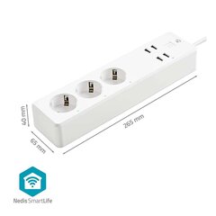 Älykäs Nedis SmartLife Virtapistoke WiFi | 3x Pistorasiaa | USB | 3680W hinta ja tiedot | Adapterit | hobbyhall.fi