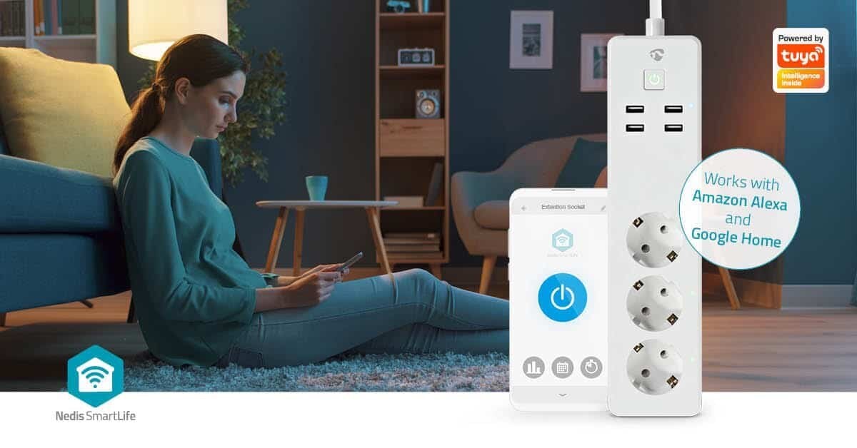 Älykäs Nedis SmartLife Virtapistoke WiFi | 3x Pistorasiaa | USB | 3680W hinta ja tiedot | Adapterit | hobbyhall.fi