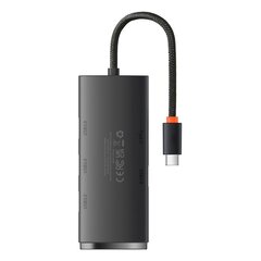 Lite-sarjan sovitin, Baseus HUB, USB-C, 4x USB, 3.0 25 cm, musta hinta ja tiedot | Adapterit | hobbyhall.fi