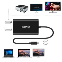 Jakajasovitin, Choetech HUB-D031, USB Type-C, musta hinta ja tiedot | Adapterit | hobbyhall.fi