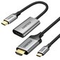 HUB-sovitin, Choetech HUB-H121, USB Type-C - HDMI, 2.0 + HDMI-kaapeli, 2 m, harmaa hinta ja tiedot | Adapterit | hobbyhall.fi