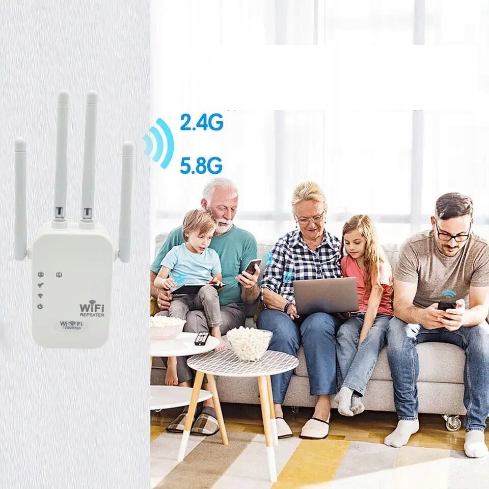 WIFI-SIGNAALIN TOISTAJA 1200mb/s jopa 4 antenniin asti ACCES POINT ROUTERI hinta ja tiedot | Reitittimet ja modeemit | hobbyhall.fi