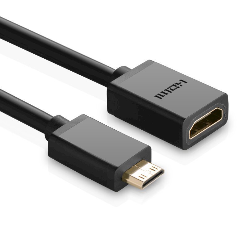 Sovitinkaapeli, Ugreen 201137, HDMI sisäinen - mini HDMI ulkoinen, 4K 60Hz HEC ARC, 22 cm, musta hinta ja tiedot | Adapterit | hobbyhall.fi