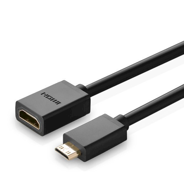 Sovitinkaapeli, Ugreen 201137, HDMI sisäinen - mini HDMI ulkoinen, 4K 60Hz HEC ARC, 22 cm, musta hinta ja tiedot | Adapterit | hobbyhall.fi