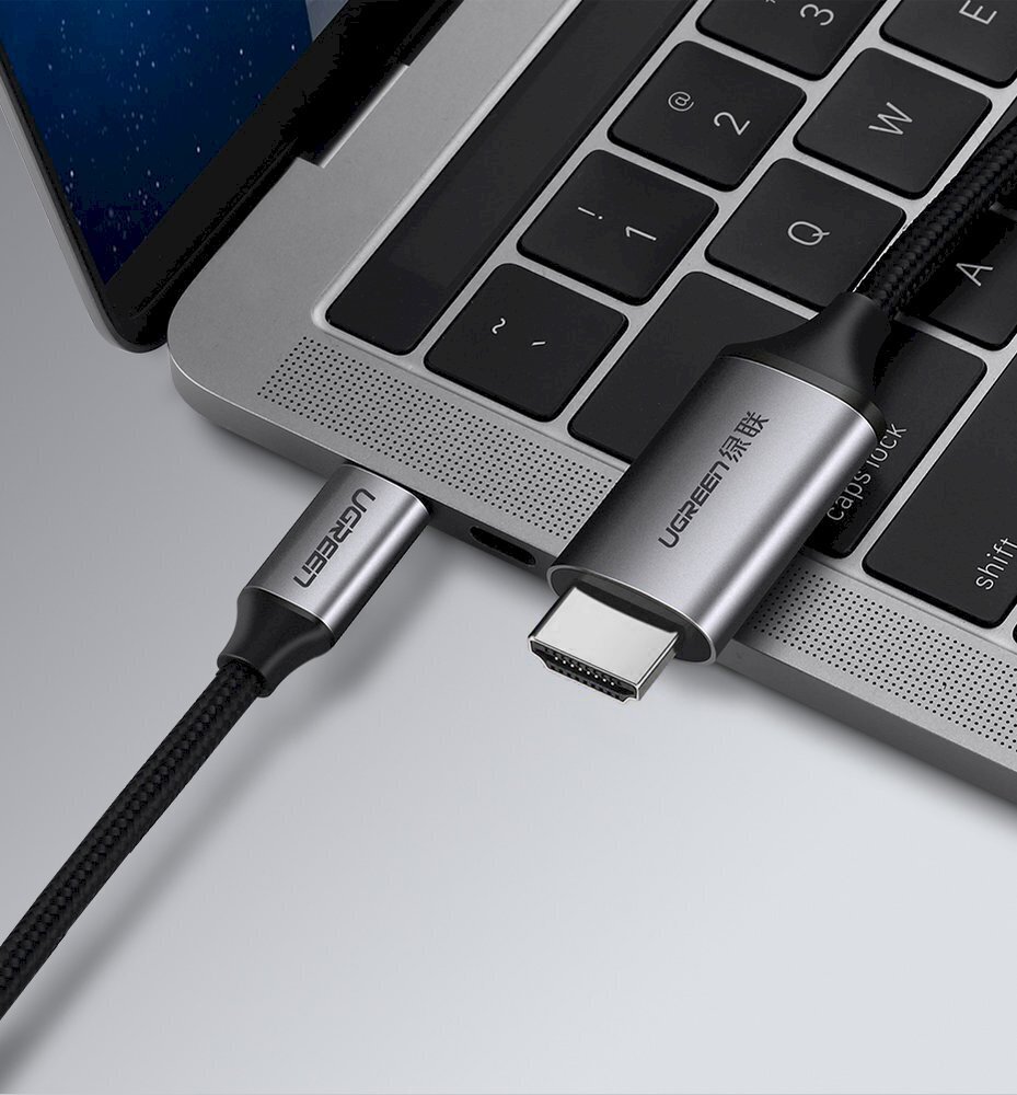 HDMI-sovitinkaapeli, Ugreen MM1421, USB-C 4K 60Hz., 1,5 m, musta harmaa hinta ja tiedot | Adapterit | hobbyhall.fi