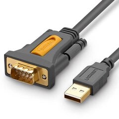 Sovitinkaapeli, Ugreen CR1041, USB-A, DB9 RS-232, 1,5 m, harmaa hinta ja tiedot | Adapterit | hobbyhall.fi