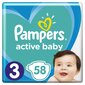 Vaipat PAMPERS Active Baby, koko 3, 6-10 kg, 58 kpl hinta ja tiedot | Vaipat | hobbyhall.fi