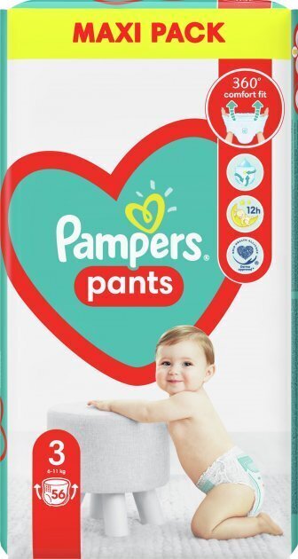 PAMPERS Pants Maxi Pack housuvaipat 3 koko, 56 kpl hinta ja tiedot | Vaipat | hobbyhall.fi