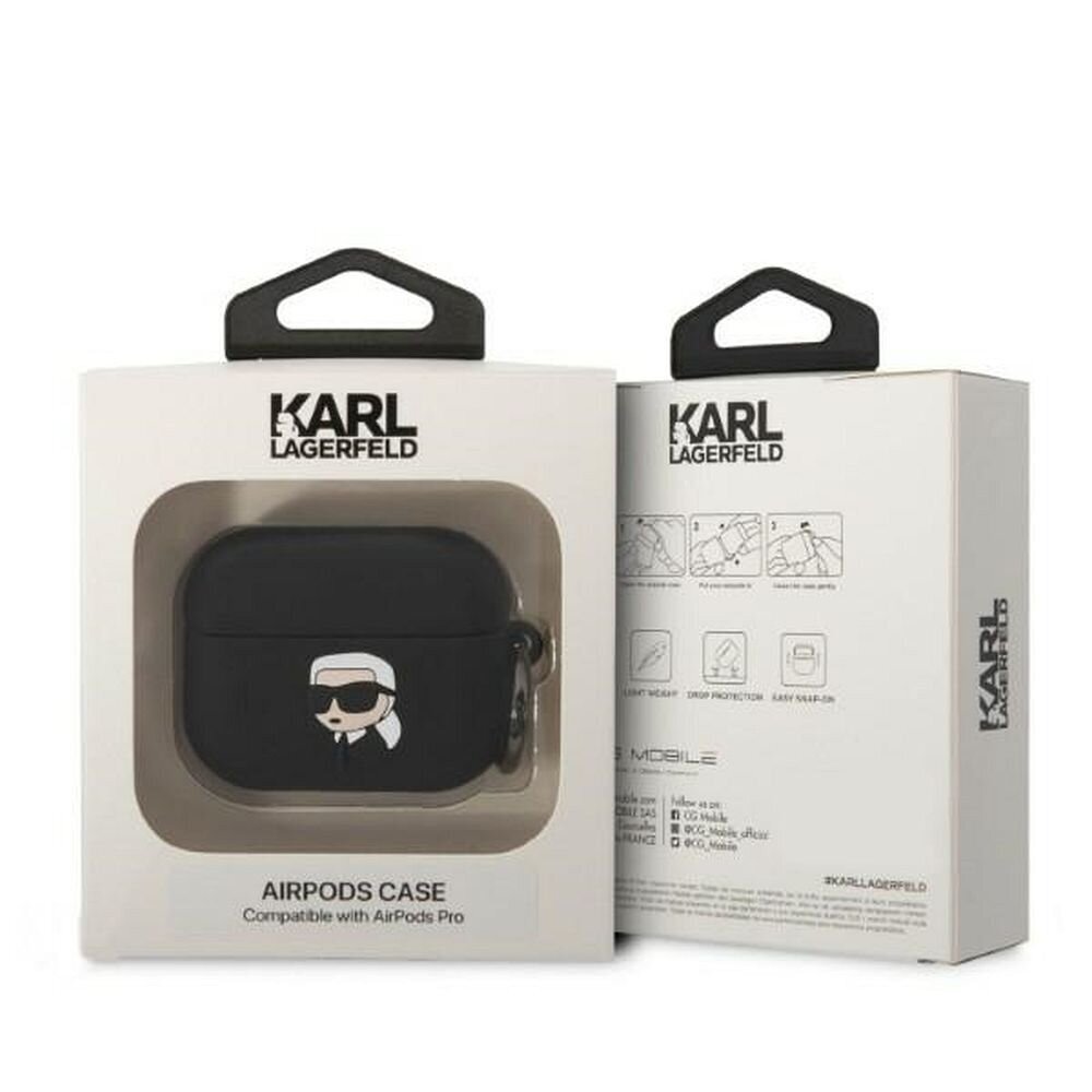 KARL LAGERFELD 3D NFT Karl AirPods Pro silikonikotelo – Musta hinta ja tiedot | Kuulokkeiden tarvikkeet | hobbyhall.fi