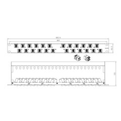 Kytkinpaneeli Techly 24x Keystone RJ45 Cat 6a UTP, 1U hinta ja tiedot | Koteloiden lisätarvikkeet | hobbyhall.fi