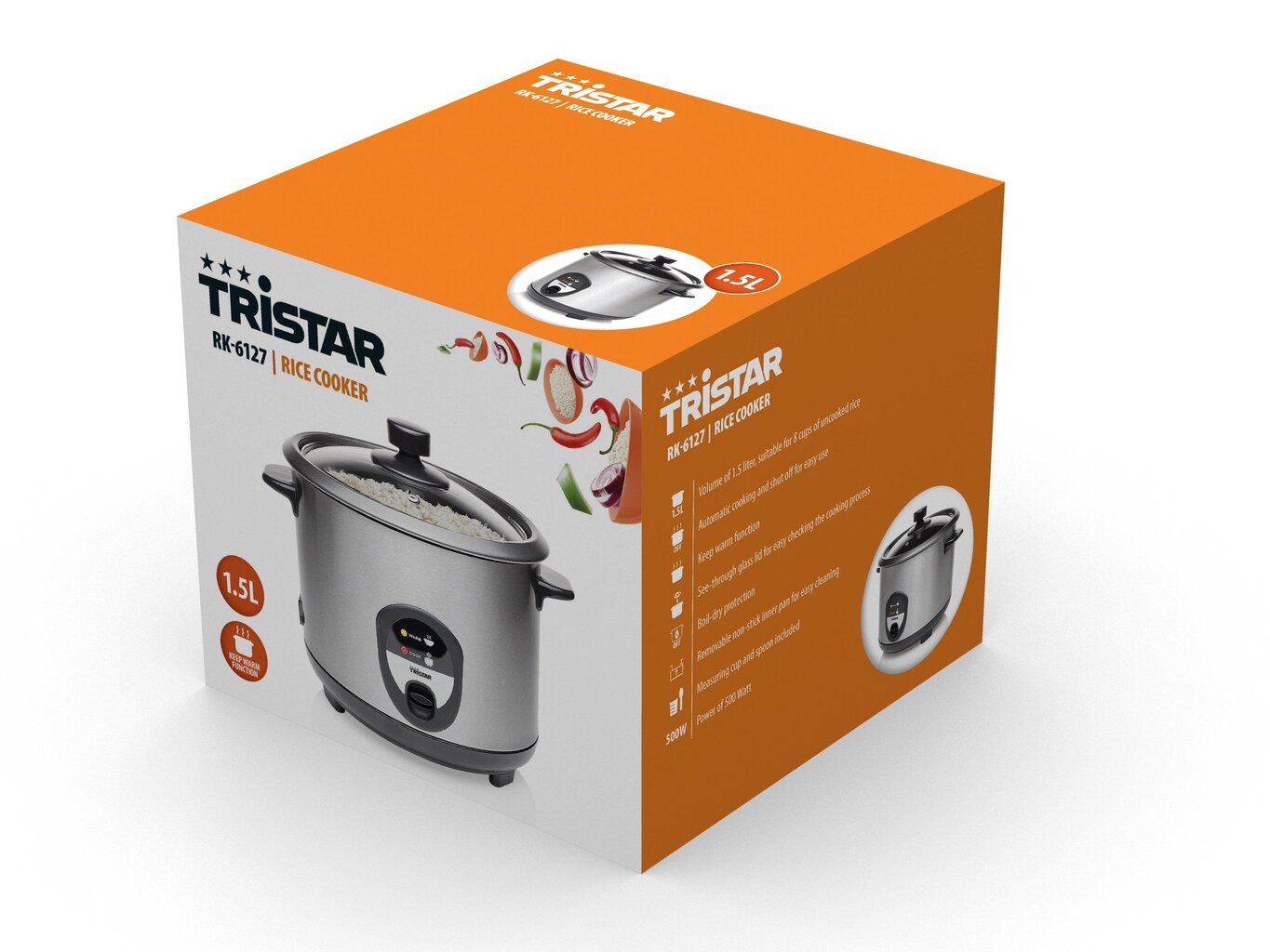 Tristar RK-6127 Rice cooker Black hinta ja tiedot | Höyry- ja monitoimikattilat | hobbyhall.fi