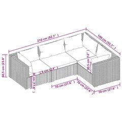 Puutarhasetti tyynyillä, 4 osaa, musta, polyrottinki hinta ja tiedot | Puutarhakalusteet | hobbyhall.fi