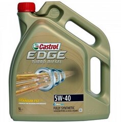 Castrol Edge Turbo Diesel TITANIUM FST 5W-40 5l hinta ja tiedot | Moottoriöljyt | hobbyhall.fi