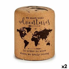 Pouf Gift Decor World Map, ruskea, 2 kpl hinta ja tiedot | Säkkituolit, rahit ja penkit | hobbyhall.fi