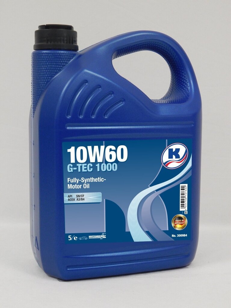 Kuttenkeuler G-Tec 1000 -täyssynteettinen moottoriöljy, 10W60 SN / CF A3 / B4, 5 l hinta ja tiedot | Moottoriöljyt | hobbyhall.fi