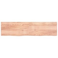 Seinähylly vaaleanruskea 200x50x(2-6) cm käsitelty täystammi hinta ja tiedot | Hyllyt | hobbyhall.fi