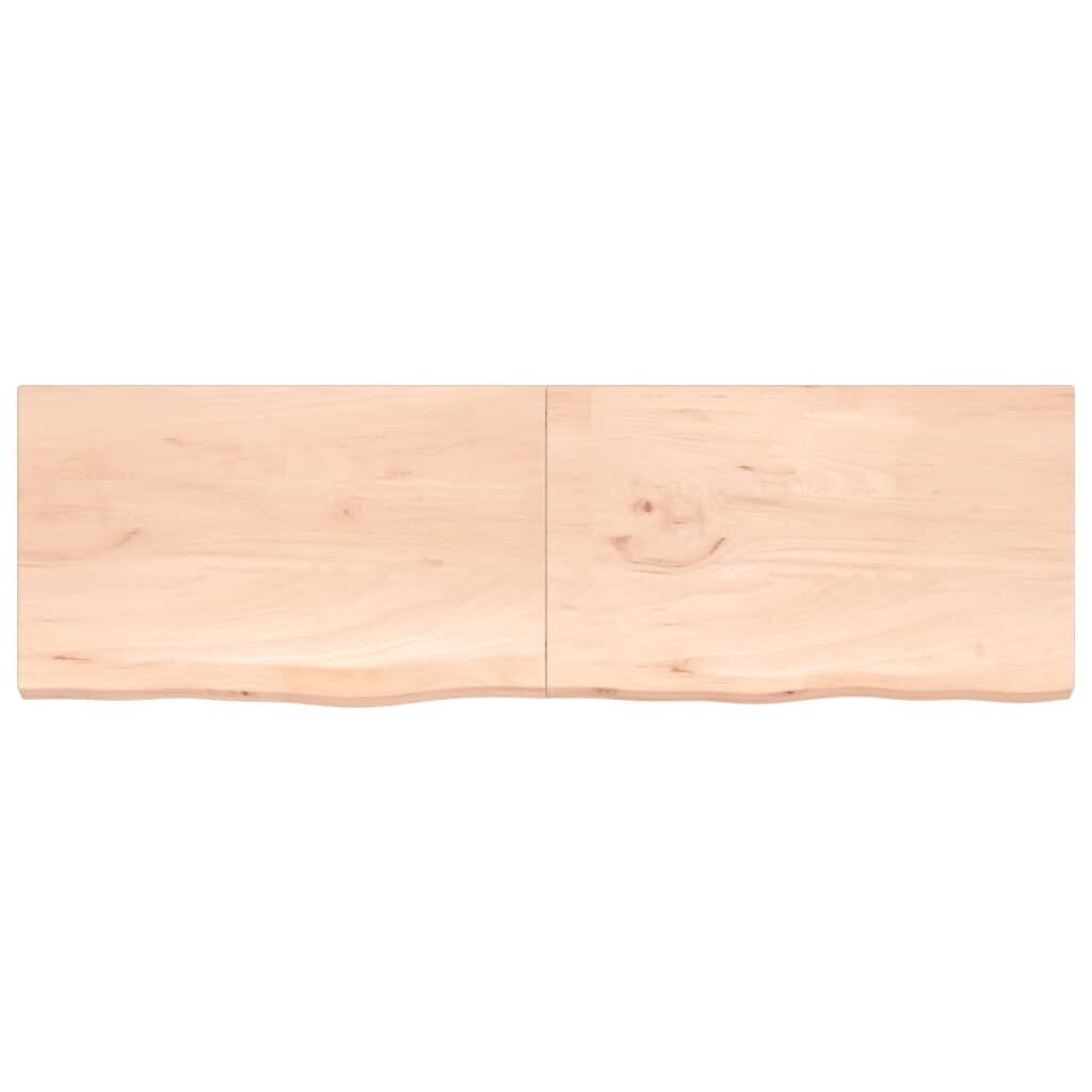 Seinähylly 200x60x(2-4) cm käsittelemätön täysi tammi hinta ja tiedot | Hyllyt | hobbyhall.fi