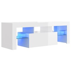 TV-taso LED-valoilla korkeakiilto valkoinen 120x35x40 cm hinta ja tiedot | TV-tasot | hobbyhall.fi