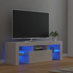 TV-taso LED-valoilla korkeakiilto valkoinen 120x35x40 cm hinta ja tiedot | TV-tasot | hobbyhall.fi