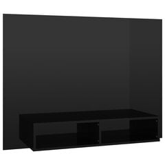 TV-taso seinälle korkeakiilto musta 120x23,5x90 cm lastulevy hinta ja tiedot | TV-tasot | hobbyhall.fi