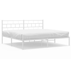 Metallinen sängynrunko päädyllä valkoinen 193x203 cm hinta ja tiedot | Sängyt | hobbyhall.fi
