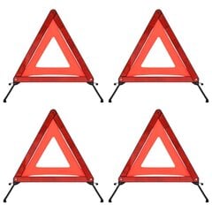 Varoituskolmiot 4 kpl punainen 56,5x36,5x44,5 cm hinta ja tiedot | Lisätarvikkeet autoiluun | hobbyhall.fi