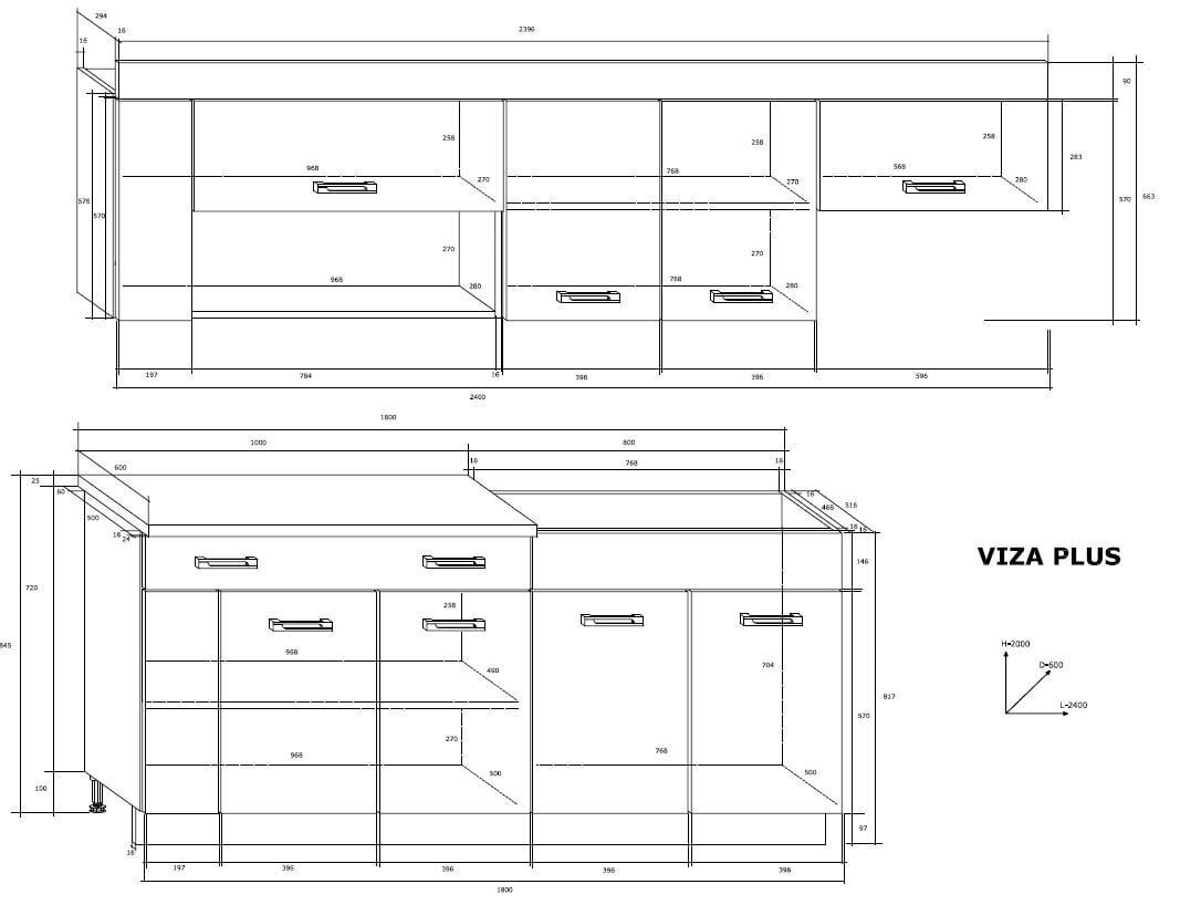 Keittiökaappisarja Viza Plus, ruskea hinta ja tiedot | Keittiökalusteet | hobbyhall.fi