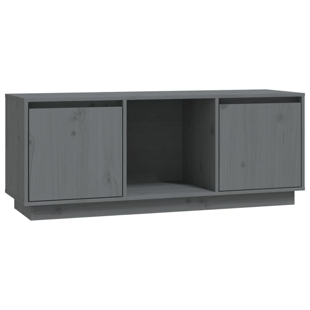 TV-taso harmaa 110,5x35x44 cm täysi mänty hinta ja tiedot | TV-tasot | hobbyhall.fi