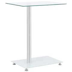 U-muotoinen sivupöytä läpinäkyvä 45x30x58 cm karkaistu lasi hinta ja tiedot | Sohvapöydät | hobbyhall.fi
