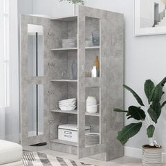 Vitriinikaappi betoninharmaa 82,5x30,5x150 cm lastulevy hinta ja tiedot | Hyllyt | hobbyhall.fi