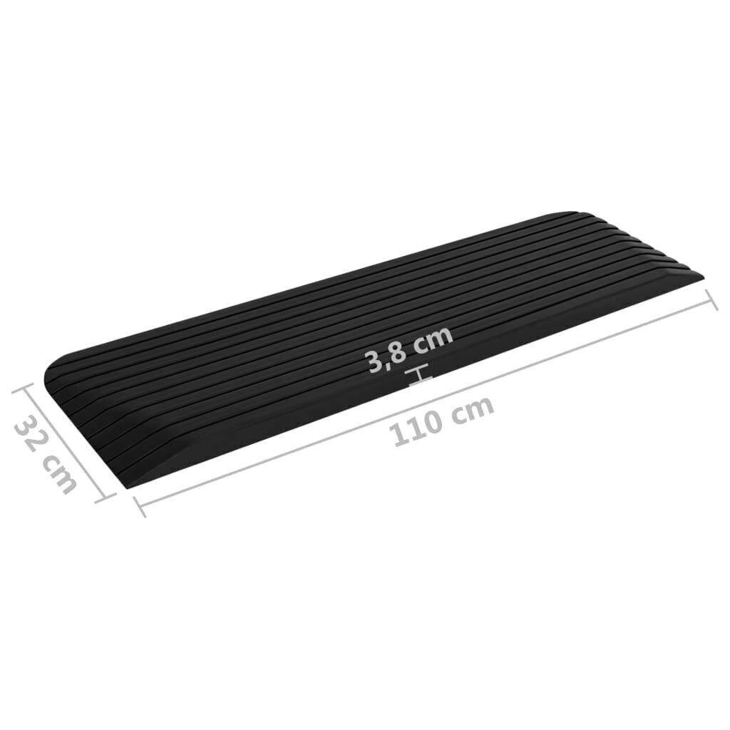 Kynnysrampit 2 kpl 110x32x3,8 cm kumi hinta ja tiedot | Lisätarvikkeet autoiluun | hobbyhall.fi