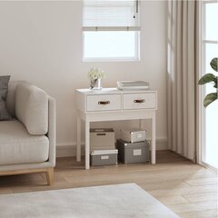 Konsolipöytä valkoinen 76,5x40x75 cm täysi mänty hinta ja tiedot | Sohvapöydät | hobbyhall.fi