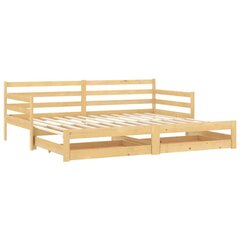 Ulosvedettävä sänky, 2x(90x200) cm, ruskea hinta ja tiedot | Sängyt | hobbyhall.fi