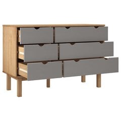 Lipasto OTTA ruskea ja harmaa 111x43x73,5 cm täysi mänty hinta ja tiedot | Lipastot | hobbyhall.fi