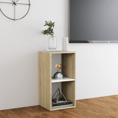 TV-taso valkoinen ja Sonoma-tammi 72x35x36,5 cm lastulevy hinta ja tiedot | TV-tasot | hobbyhall.fi