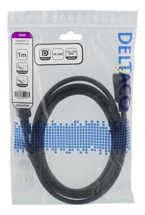 Deltaco DP-1010D, DisplayPort, 1m hinta ja tiedot | Kaapelit ja adapterit | hobbyhall.fi