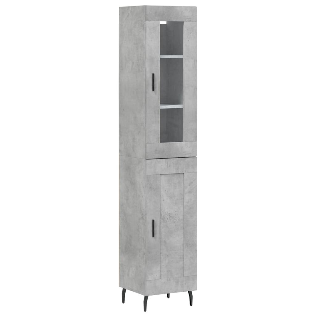 Kaappi betoninharmaa 34,5x34x180 cm tekninen puu hinta ja tiedot | Lipastot | hobbyhall.fi