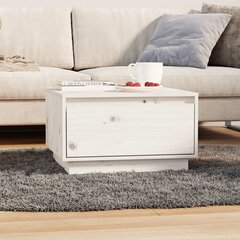 Sohvapöytä valkoinen 55x56x32 cm täysi mänty hinta ja tiedot | Sohvapöydät | hobbyhall.fi